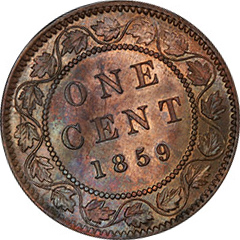 1859 One Cent MS64 BN  (Nar. 9)